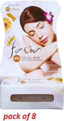 Facia Facial Bathing Bar Soap With Kesar & Chandan 25gm- Pack of 8(8 x 25 g)
