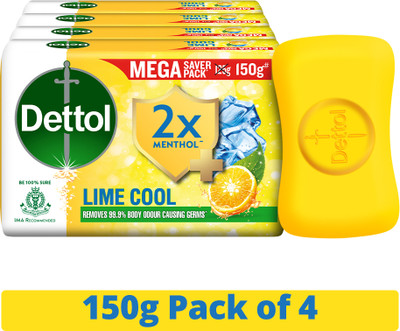 Dettol Lime cool with long lasting freshness(4 x 150 g)