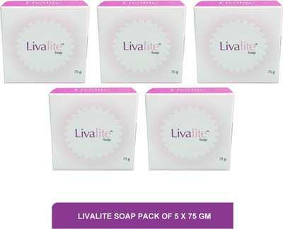 Livalite soap - skin lightening and best moisturizing soap for dry skin(pack of 5)75g(5 x 75 g)