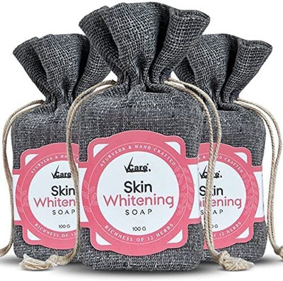 Vcare Skin Whitening Soap Bar with Richness of 12 Active Ingredients 100g (Pack of 3)(3 x 100 g)