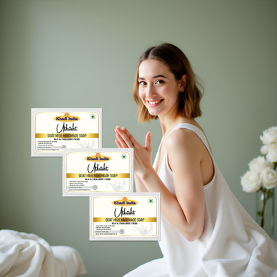 Utkrisht Goat Milk Soap With Skin Healing Benefits – Pack of 3(3 x 125 g)