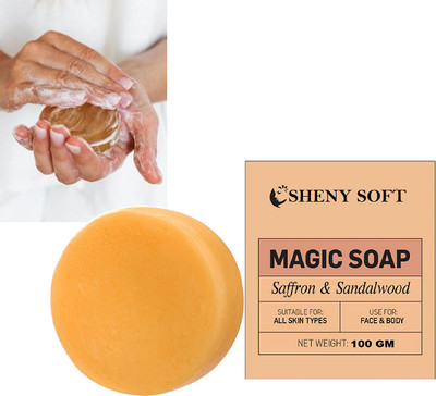 sheny soft All Natural Paraben Free | Chandan & Kesar Bath Soap | Handmade Soaps(150 g)