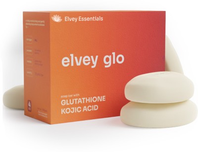 Elvey Essentials Glo Kojic Acid Soap | Glutathione & Arbutin For Skin Brightening & Glow(4 x 75 g)