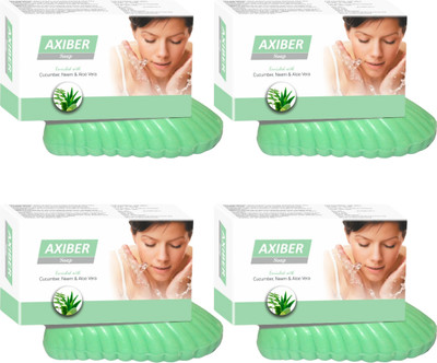 ZEE DRUGS Axiber Soap with Cucumber Neem & Aloe Vera(4 x 18.75 g)