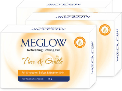 meglow Gentle & Refreshing Bathing Bar for Soft, Smooth & Bright Skin(3 x 25 g)
