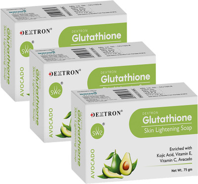 DEXTRON Glutathione Avocado Soap Skin Brightening & Whitening Bar for Face & Body(3 x 75 g)