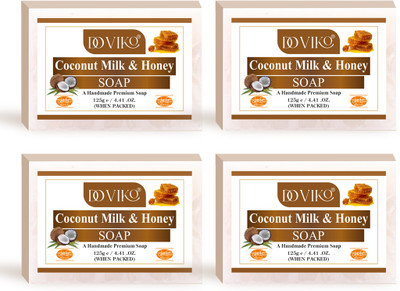 Doviko Coconut Milk & Honey Soap - Pack of 4 (500gm)(4 x 125 g)