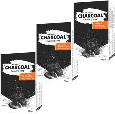 NG MART NG CHARCOAL CLEANCING SOAP PACKOF - 3(3 x 75 g)
