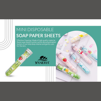 YANIDHA mini disposable paper soap sheets in 4pcs.(4 x 20 g)