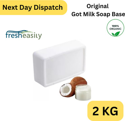 fresheasily Goat Milk Melt & Pour Soap Base Super Quality Milky White Soap Material Net 2kg(2 x 1000 g)