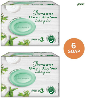 Amway Persona Glycerin Aloe Vera Bathing Bar for Soft and Nourished Skin Care(6 x 12.5 g)