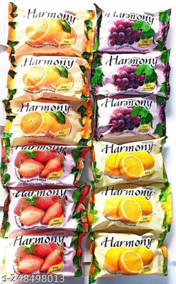 cezliar Harmony fruity soaps | Pack of 12 (4 different flavours x 3 set =12 Soaps)(12 x 75 g)
