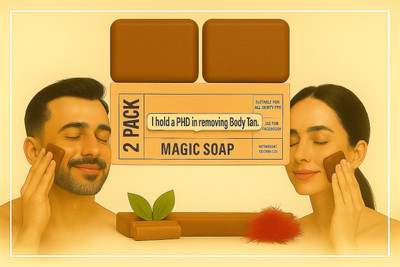 VIVAGLO Organic Wood And Saffron Soaps For Glowing & Refreshing Skin (pack of 3)(2 x 100 g)