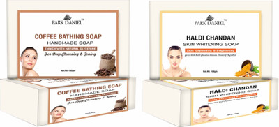 PARK DANIEL Coffee & Haldi Chandan Bathing Bar Soap Pack of 2 of 100Gms (200Gms)(2 x 100 g)