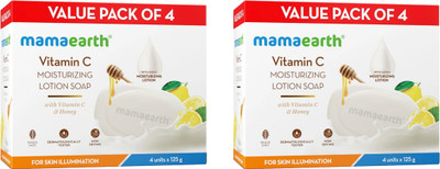 Mamaearth Vitamin C Moisturizing Lotion Soap with Vitamin C & Honey for Skin Illumination(8 x 125 g)