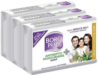 BOROPLUS Antiseptic+Moisturising Soap | Neem,Eucalyptus & Honey(3 x 125 g)