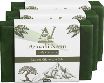 Aravalli Neem Antibacterial Cleanser For Glowing Skin|| For Dry And Dull Skin (Pack of 3) 125g(3 x 125 g)