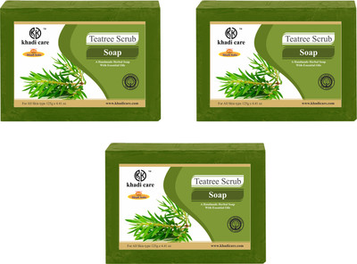 khadi care Herbal Teatree Soap (Set of 3)(3 x 125 g)