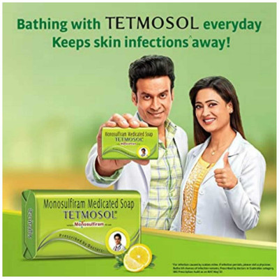 Tetmosol Soap Keep Skin infection itching100 GM soap pack 2(2 x 98 g)