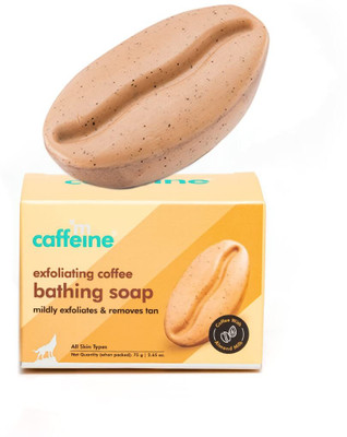mCaffeine Exfoliating Coffee Bath Soap for Tan Removal & Moisturization with Almond Milk(75 g)