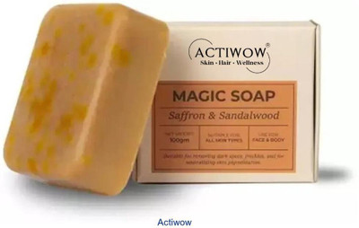 ACTIWOW Magic Soap Golden Glow Bar with Turmeric and Sandalwood(100 g)
