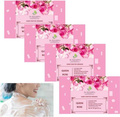 Dr. NAvadiya Natural Rose Soap For Refreshing, Hydrating & Soft Skin - Pack of 4 Soap (400gm)(4 x 100 g)