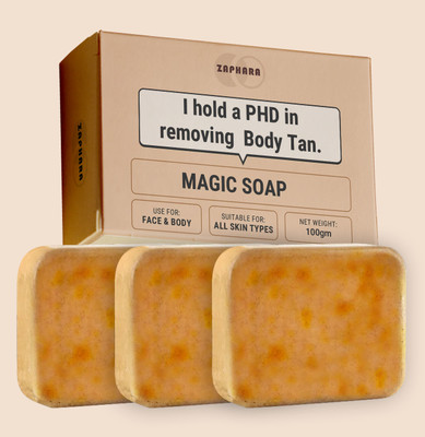 ZAPHARA Sandal Wood And Saffron Soap For Glowing & Refreshing Skin(pack of 3)(3 x 100 g)(3 x 100 g)