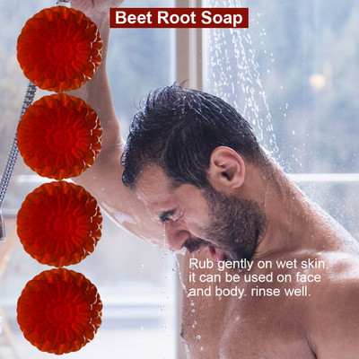 panthi Cherry Crush Beet Root Bath Soap (100GM) (PACK OF 4)(4 x 100 g)