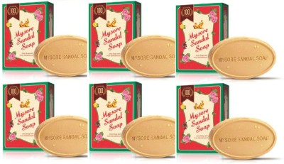 MYSORE SANDAL Pure sandalwood oil soap, Each 125gm(6 x 125 g)