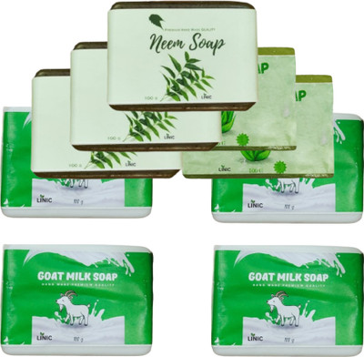 linic HERBAL NEEM SOAP(3), ALOE VERA(2), GOAT MILK(4)(9 x 100 g)
