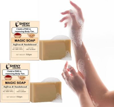 SHENY COLORS NEW METHOD SKIN TAN REMOVING PHD SOAP FOR WOMEN & MEN(2 x 150 g)