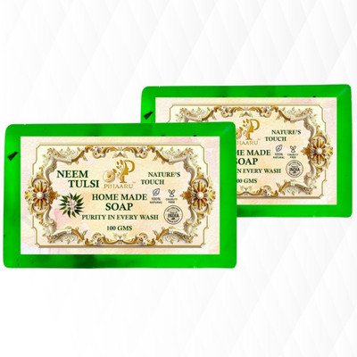 Pihaaru Pack of 2 ,Neem Tulsi Skin Care Soap – Gentle, Refreshing & Pure (200g)(2 x 100 g)