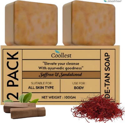 coollest Ghar Ka Soaps Wood And Saffron Soap For Glowing & Refreshing Skin(2 x 100 g)