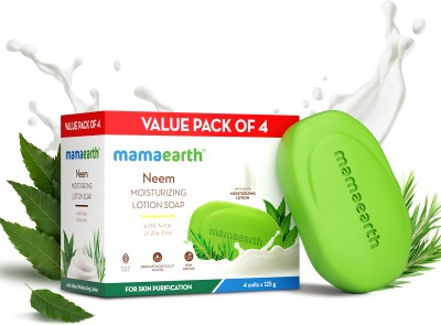 Mamaearth Neem Moisturizing Lotion Soap with Neem & Tea Tree for Skin Purification(4 x 125 g)