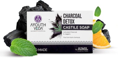 Ayouthveda Charcoal Detox Soap|A Powerful Blend of Charcoal, Jaggery & Five Nourishing Oils(100 g)