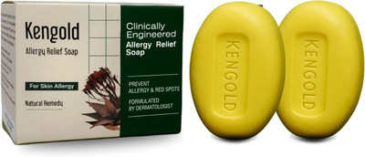 KENGOLD Ayurvedic Allergy Relief Soap Contain Red Aloevera offers hydration, antioxidant(2 x 75 g)