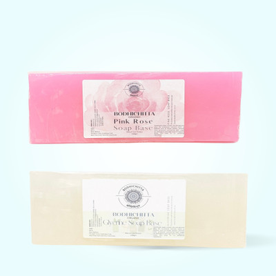Bodhichitta Ultra Clear Transparent Glycerin & Pink Rose Soap Base Combo for DIY Soap Making(2 x 1000 g)