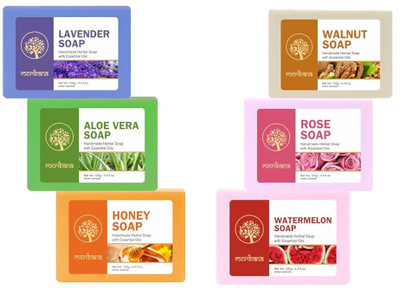 MeriBana Natural Handmade Bathing Cleansing Beauty Soap for Face & Body(6 x 20.83 g)