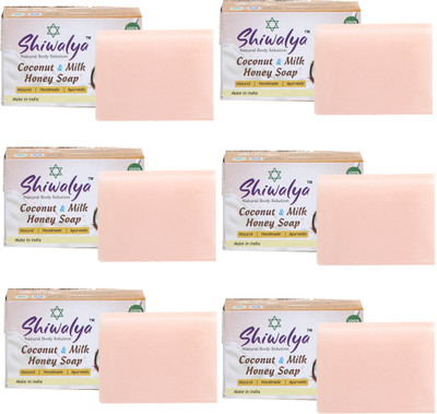 shiwalya COCONUT MILK DAILY USE BASE SOAP WITH NATURAL OILS !! ALL SKIN TYPE(6 x 125 g)
