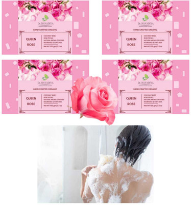 Dr. NAvadiya 4 Pack Combo Rose Soap For Skin Moisturizing & Tan Removal(4 x 100 g)