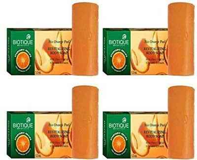 BIOTIQUE Bio Orange Peel Body Cleanser Soap (4 x 150gm)(4 x 150 g)