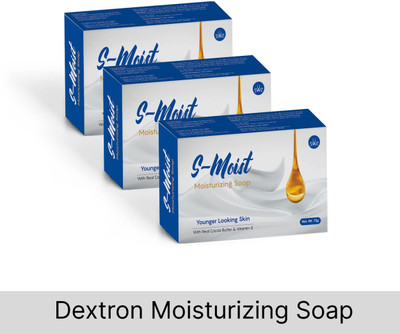 DEXTRON S-Moist Moisturising Soap With Cocoa Butter and Vitamin-E (Pack of 1)(3 x 75 g)