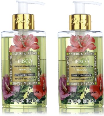 Rudy Nature & Arome Hibiscus Luxury Liquid Hand Cream Soap Combo Pack 300+300ML(2 x 300 g)