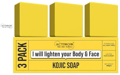 ACTIWOW Kojic Soap for Tan Free Bright Glow 3PCS(3 x 100 g)