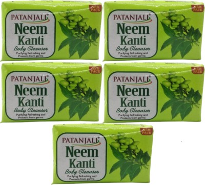 PATANJALI NEEM KANTI BODY CLEANSER SOAP 150GM 5PCS PACK(5 x 150 g)