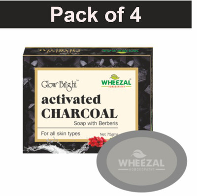 WHEEZAL Glow Bright with Activated Charcoal Soap(4 x 75 g)