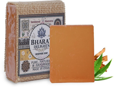 Bharat Delights Premium Sandalwood Aloevera Handmade Soap(2 x 100 g)