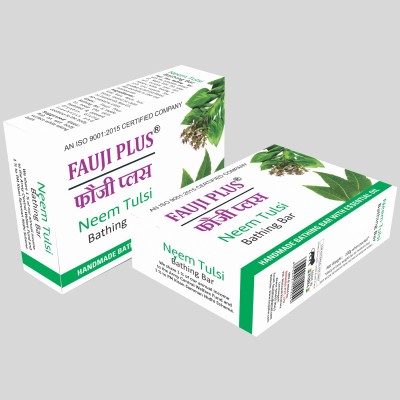 Fauji Plus Neem Tulsi Handmade Bathing Soap Bar _ 6 x 100gm(600 g)