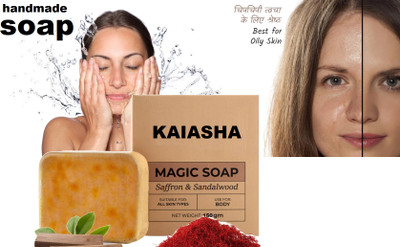 KAIASHA perfect for sensitive skin Bathing Bar With Kesar and Chandan magic soap(150 g)