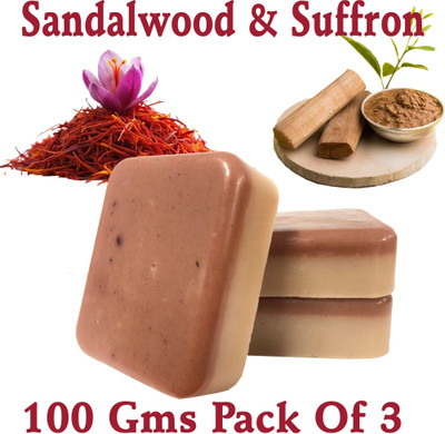 satroopaa Sandalwood and Saffron Soap provides you hydration & a glowing appearance daily.(3 x 100 g)